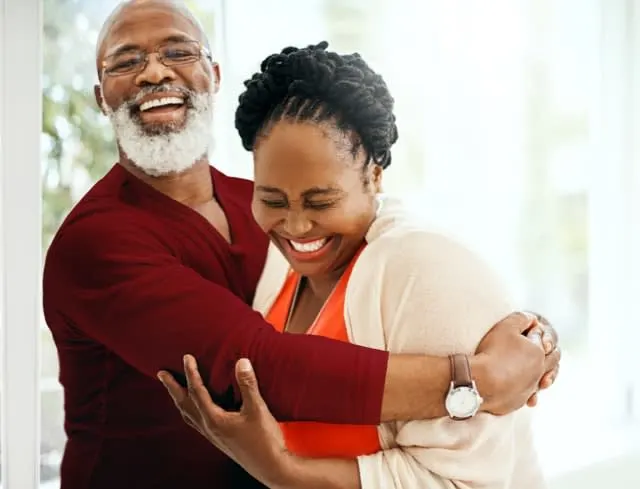 Happy couple embracing